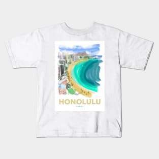 Honolulu Hawaii Art Kids T-Shirt